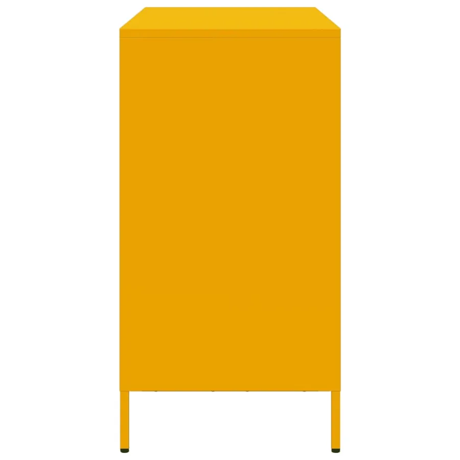 Buffet jaune moutarde 101,5x39x73,5 cm acier laminé à froid - 6