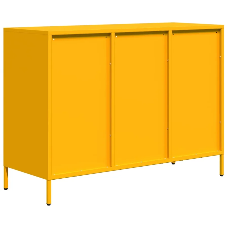 Buffet jaune moutarde 101,5x39x73,5 cm acier laminé à froid - 7