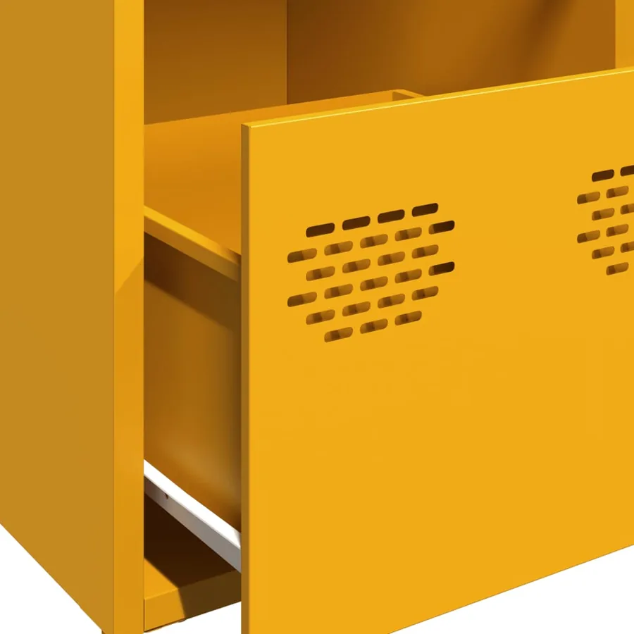 Buffet jaune moutarde 101,5x39x73,5 cm acier laminé à froid - 9