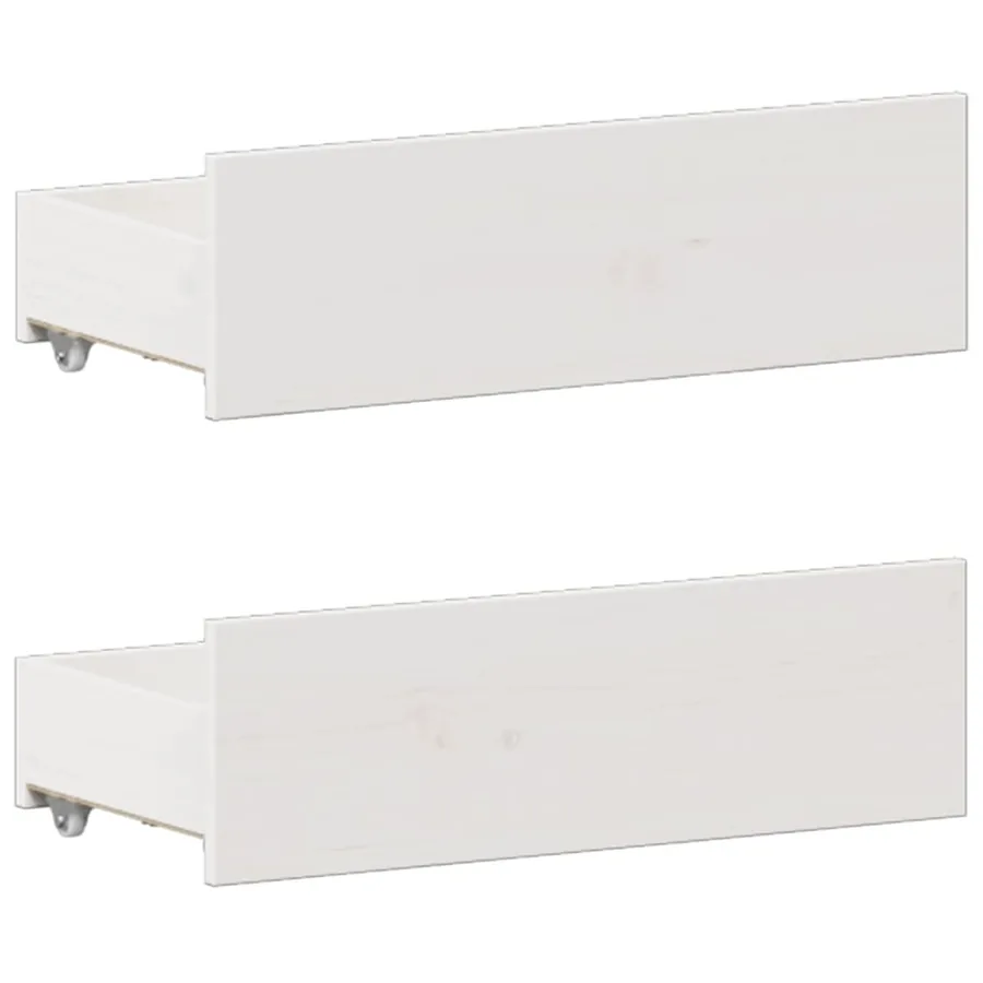Lit bibliothèque sans matelas blanc 180x200 cm bois pin massif - 10