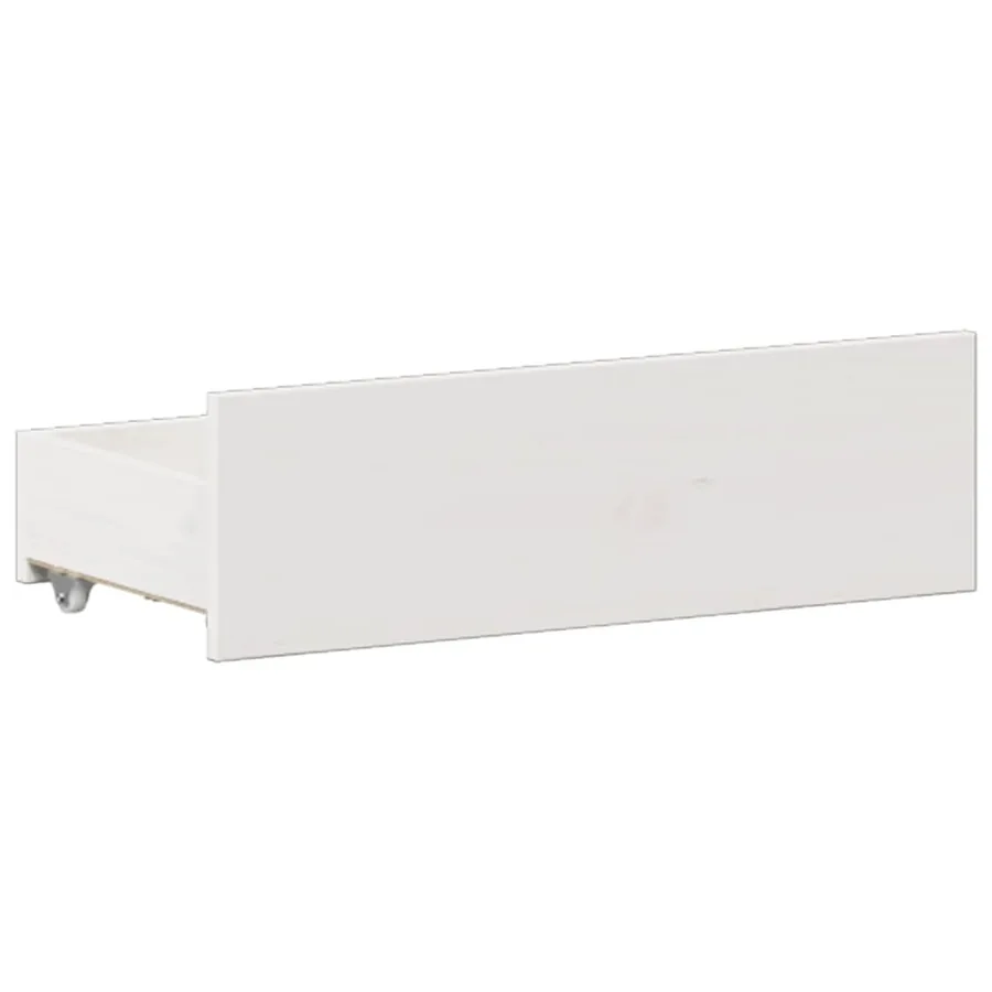 Lit bibliothèque sans matelas blanc 180x200 cm bois pin massif - 11