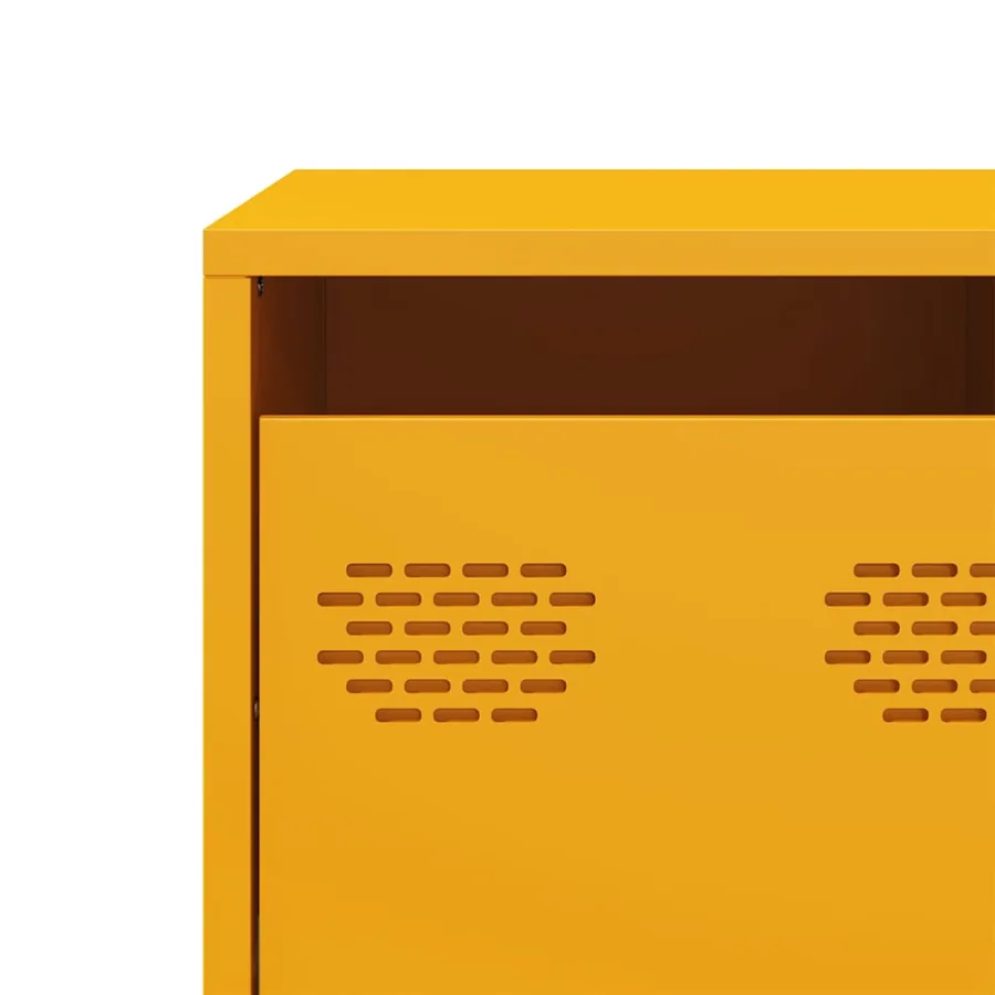 Meuble TV jaune moutarde 101,5x39x43,5 cm acier laminé à froid - 10
