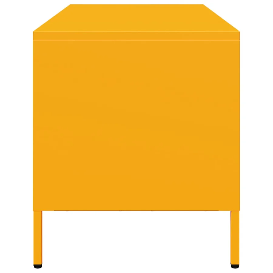 Meuble TV jaune moutarde 101,5x39x43,5 cm acier laminé à froid - 6