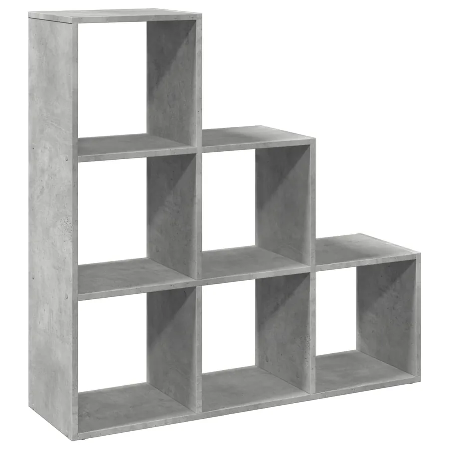 Étagère séparatrice de pièce à 3 niveaux gris béton 99x29x99 cm - 2