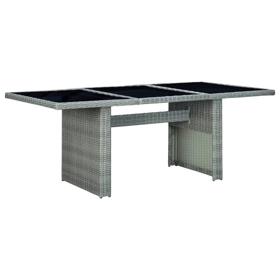 Ensemble à manger 9 pcs avec coussins résine tressée gris clair - 13