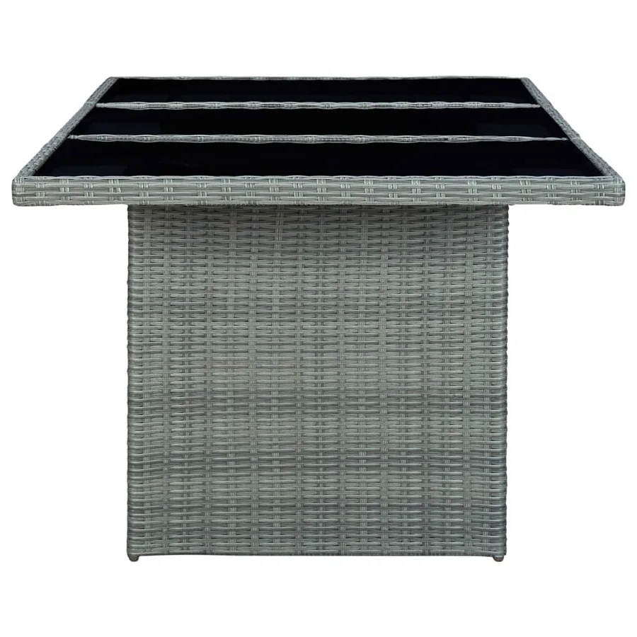 Ensemble à manger 9 pcs avec coussins résine tressée gris clair - 14