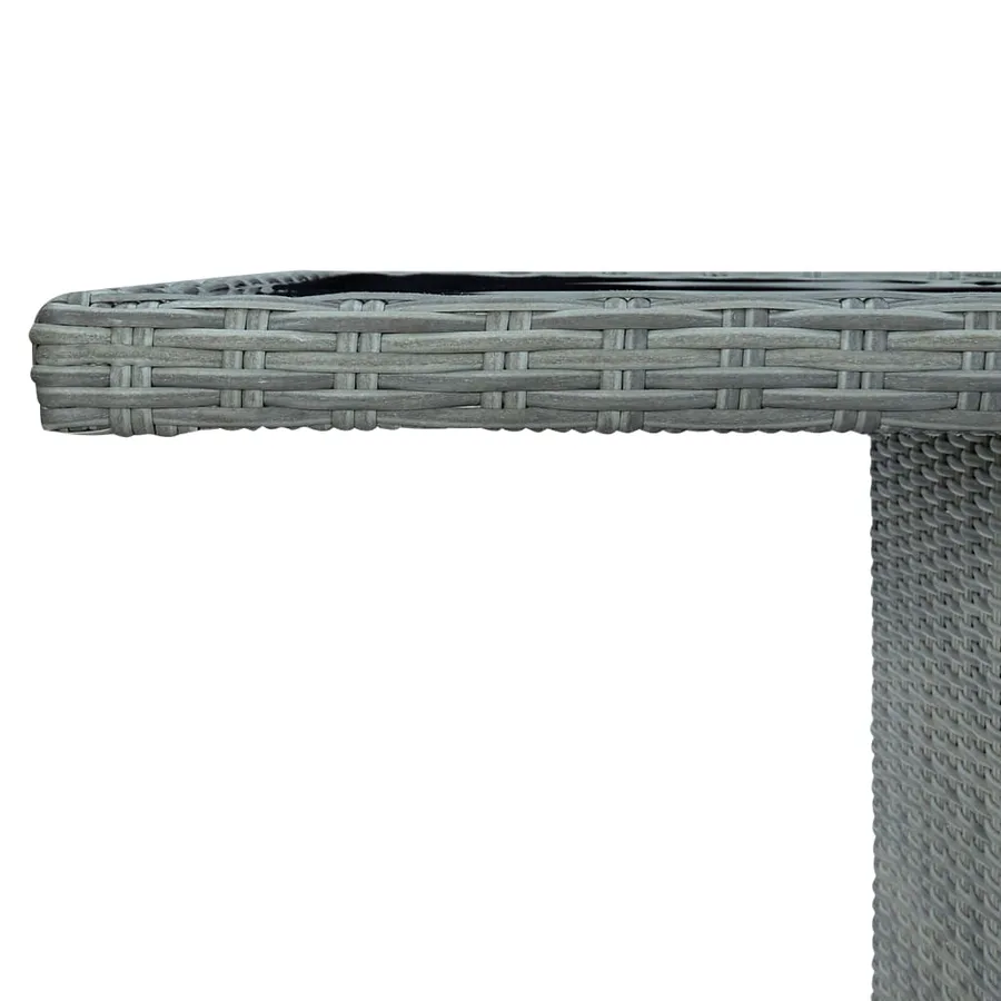 Ensemble à manger 9 pcs avec coussins résine tressée gris clair - 15