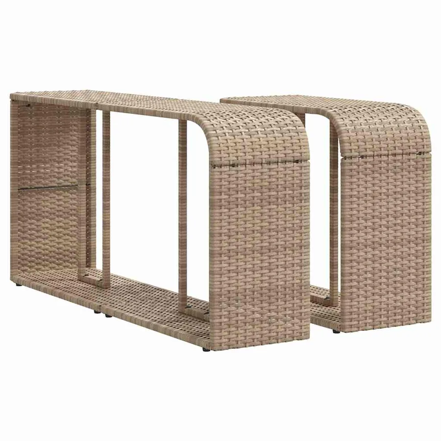 Salon de jardin 11 pcs avec coussins beige résine tressée - 8