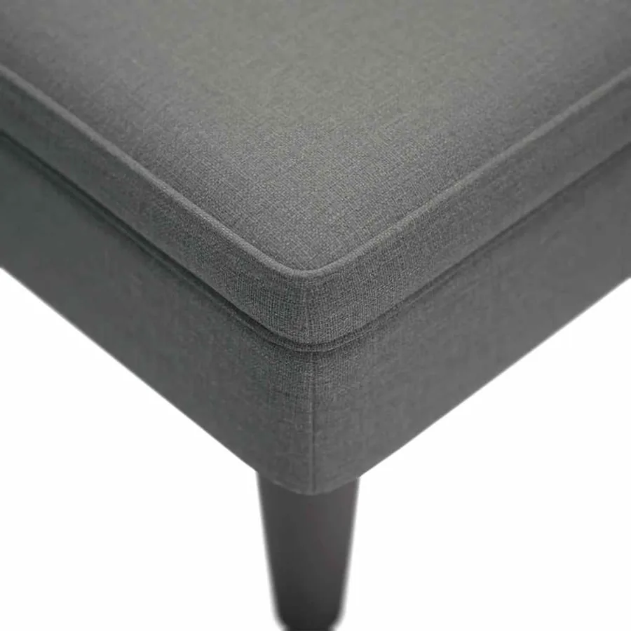 Fauteuil long avec coussin et accoudoir droit gris foncé tissu - 7
