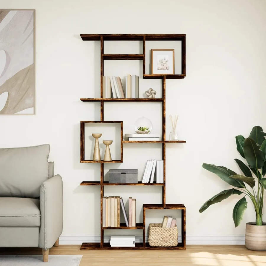 Bibliothèque chêne fumé 92x29x188 cm bois d'ingénierie - 3