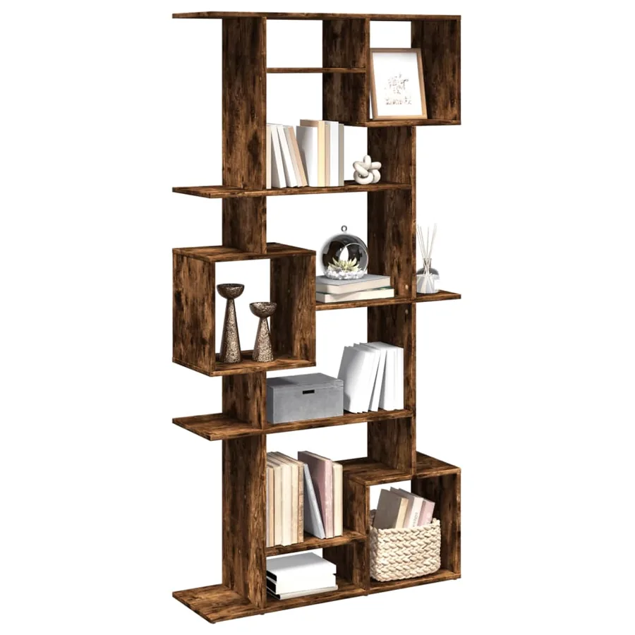 Bibliothèque chêne fumé 92x29x188 cm bois d'ingénierie - 4