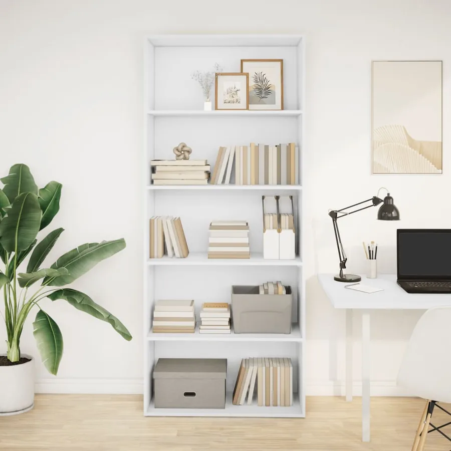 Bibliothèque blanc 80x30x189 cm bois d'ingénierie - 3
