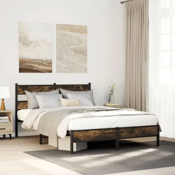 Cadre de lit sans matelas avec tête de lit 150x200 cm
