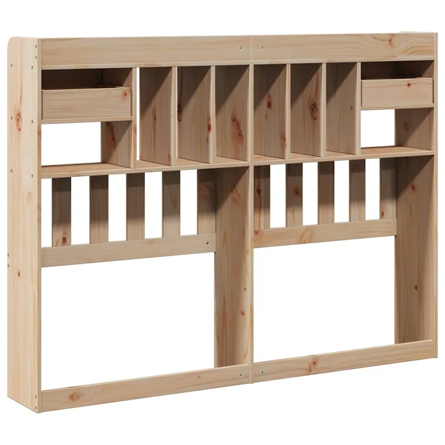 Tête de lit avec rangement 140 cm bois massif de pin - 6