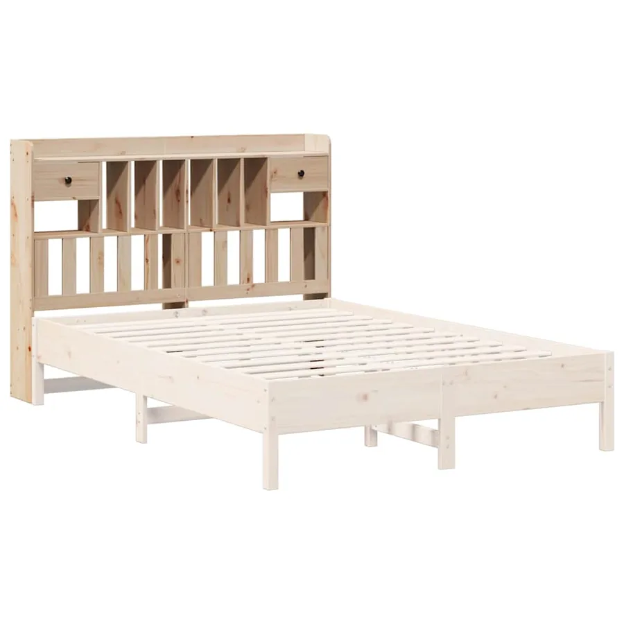 Tête de lit avec rangement 140 cm bois massif de pin - 7