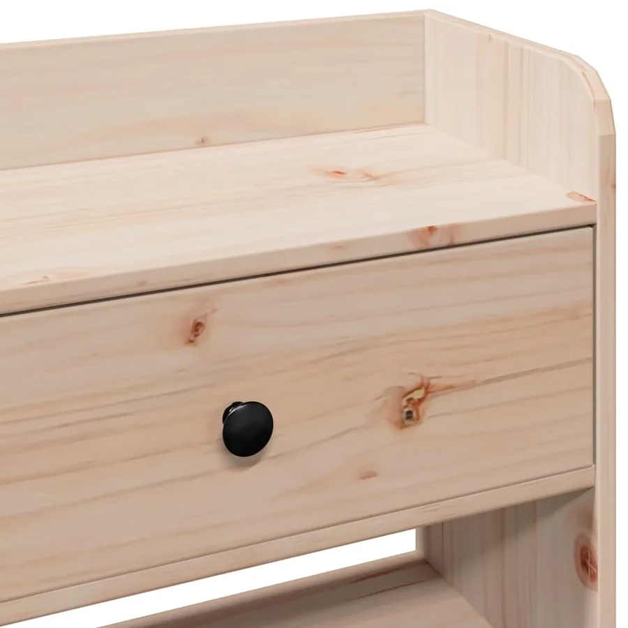 Tête de lit avec rangement 140 cm bois massif de pin - 8