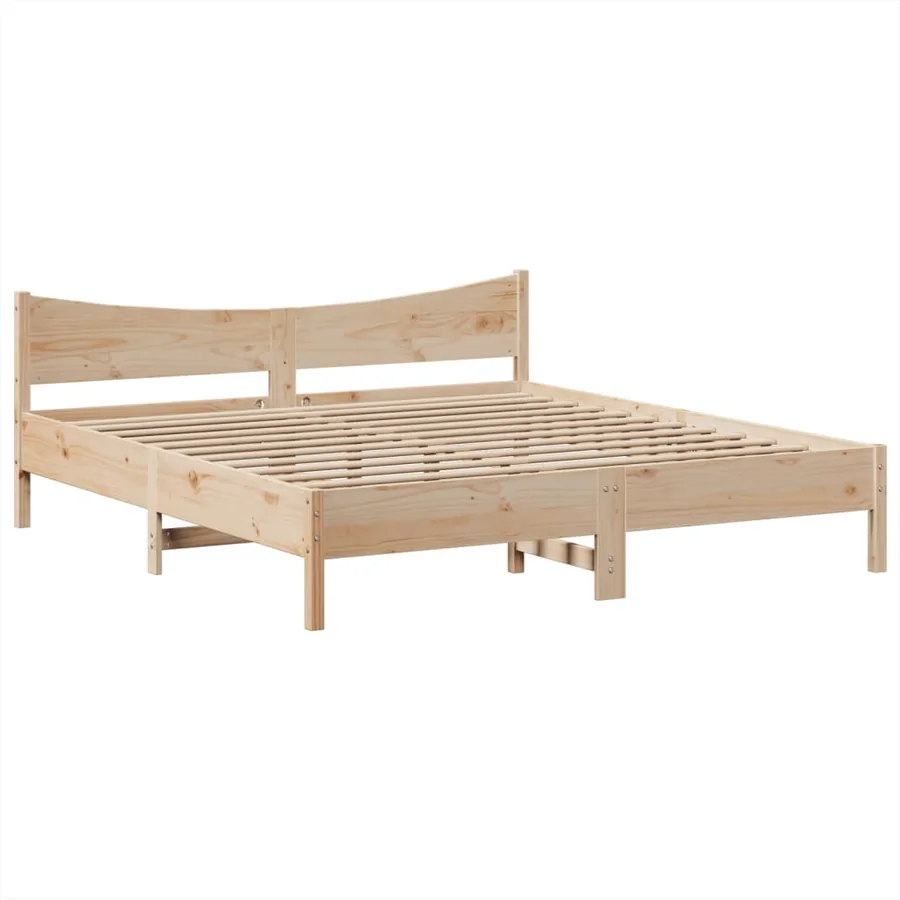 Cadre de lit sans matelas 180x200 cm bois massif de pin - 5