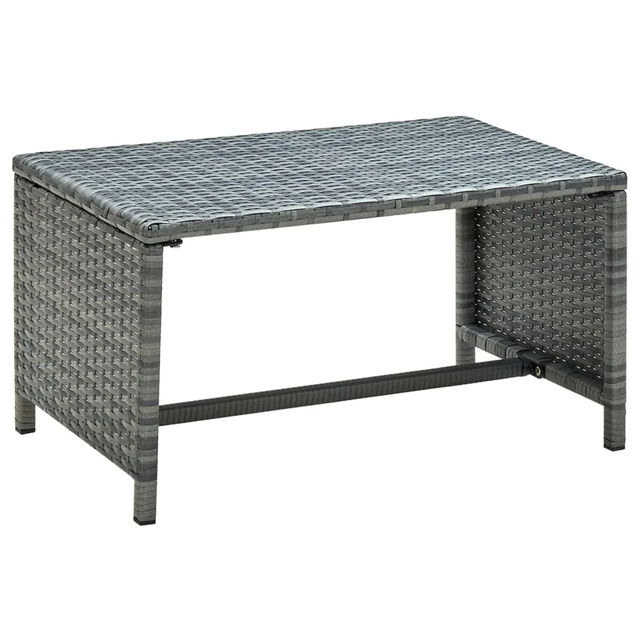 Salon de jardin 4 pcs avec coussins résine tressée gris - 6