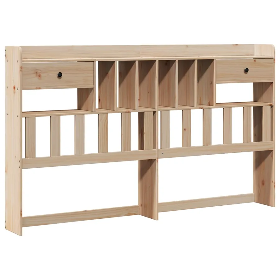Lit bibliothèque sans matelas 180x200 cm bois massif de pin - 7