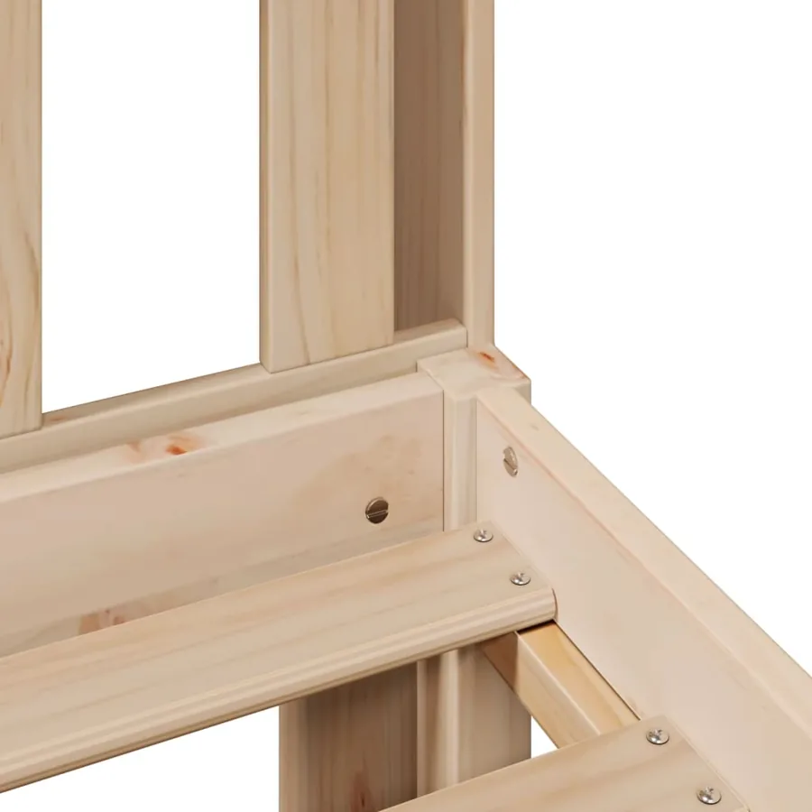 Lit bibliothèque sans matelas 180x200 cm bois massif de pin - 9