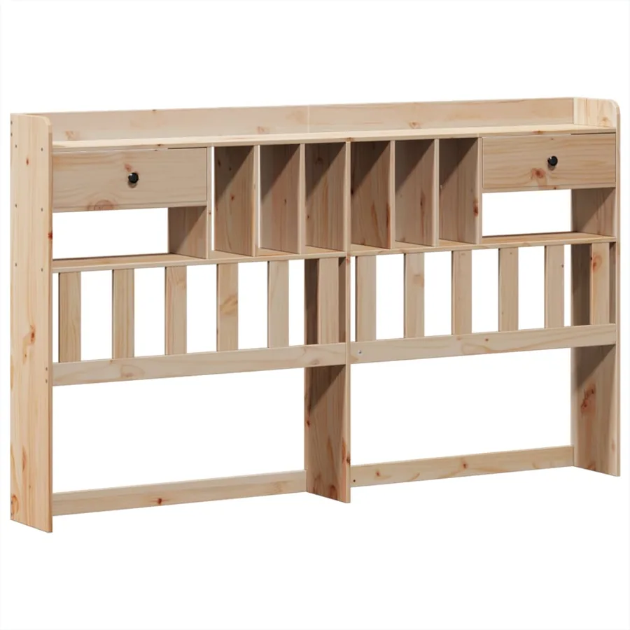 Lit bibliothèque sans matelas 180x200 cm bois massif de pin - 7