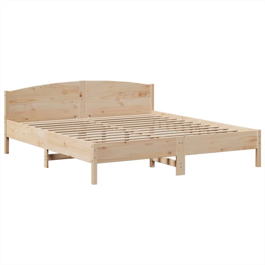 Lit bibliothèque sans matelas 180x200 cm bois massif de pin - 8