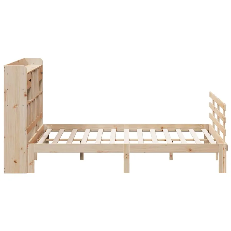 Lit bibliothèque sans matelas 180x200 cm bois massif de pin - 5