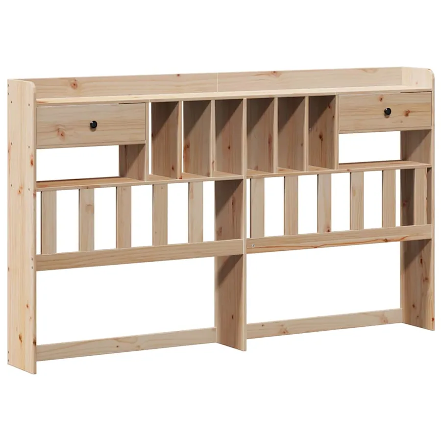 Lit bibliothèque sans matelas 180x200 cm bois massif de pin - 7