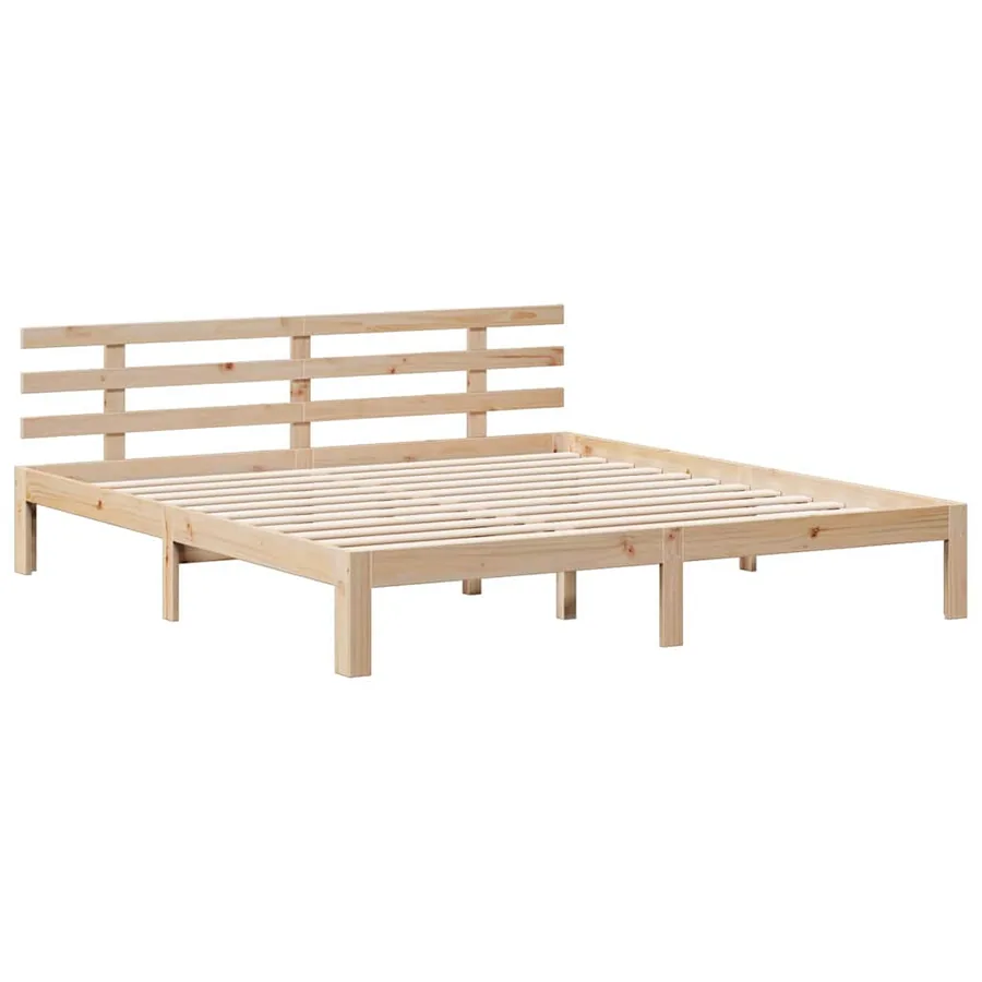 Lit bibliothèque sans matelas 180x200 cm bois massif de pin - 8