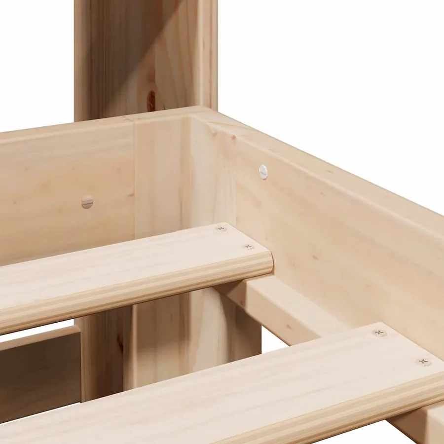 Lit bibliothèque sans matelas 180x200 cm bois massif de pin - 9