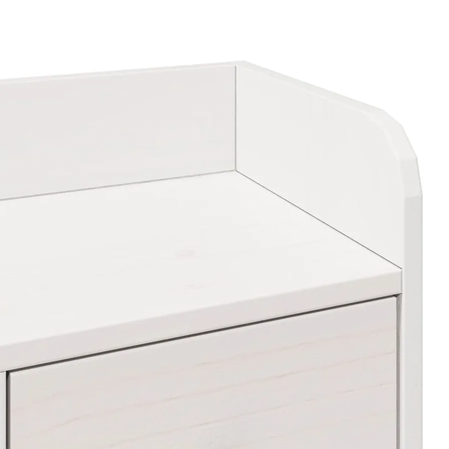 Lit bibliothèque sans matelas blanc 180x200 cm bois pin massif - 10