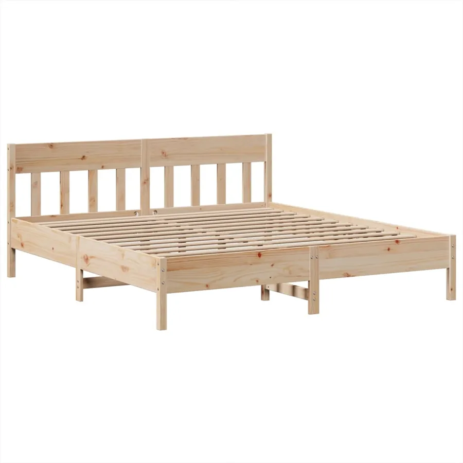 Cadre de lit sans matelas 180x200 cm bois massif de pin - 5