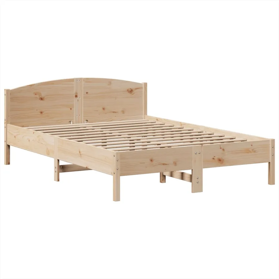 Lit bibliothèque sans matelas 140x200 cm bois massif de pin - 8