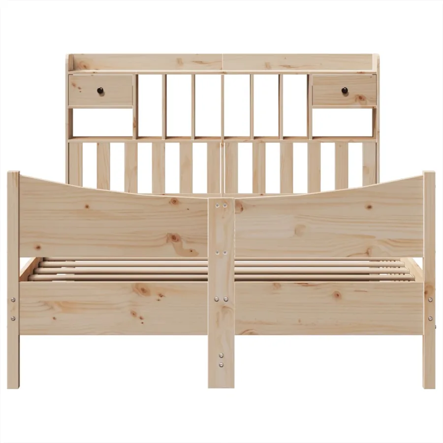 Cadre de lit sans matelas 140x190 cm bois de pin massif - 4