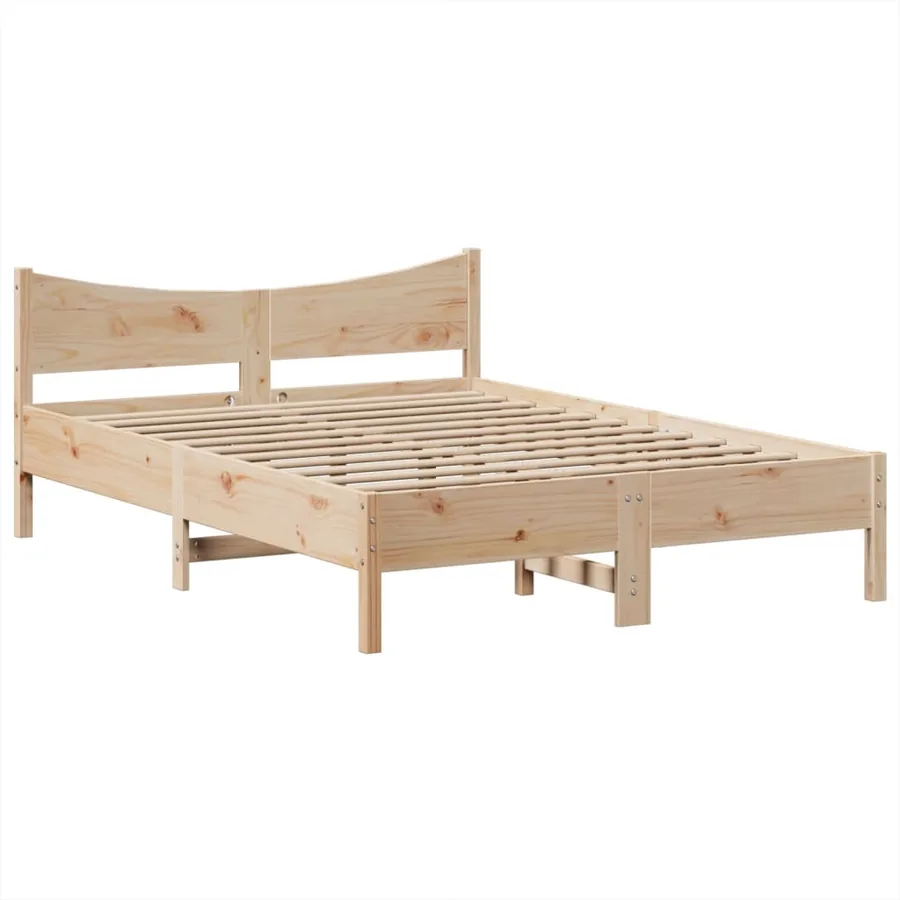 Cadre de lit sans matelas 140x190 cm bois de pin massif - 5