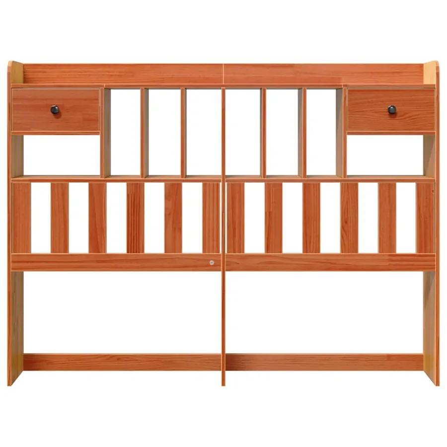 Tête de lit avec rangement cire marron 160cm bois massif de pin - 3