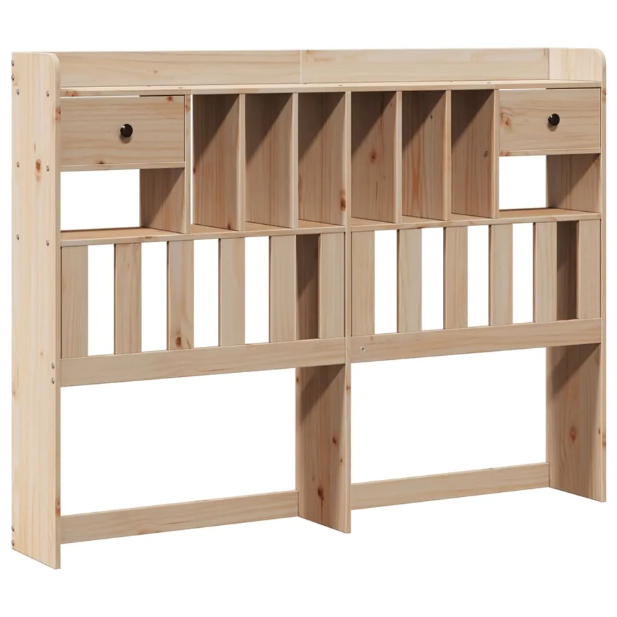 Lit bibliothèque sans matelas 140x200 cm bois massif de pin - 6
