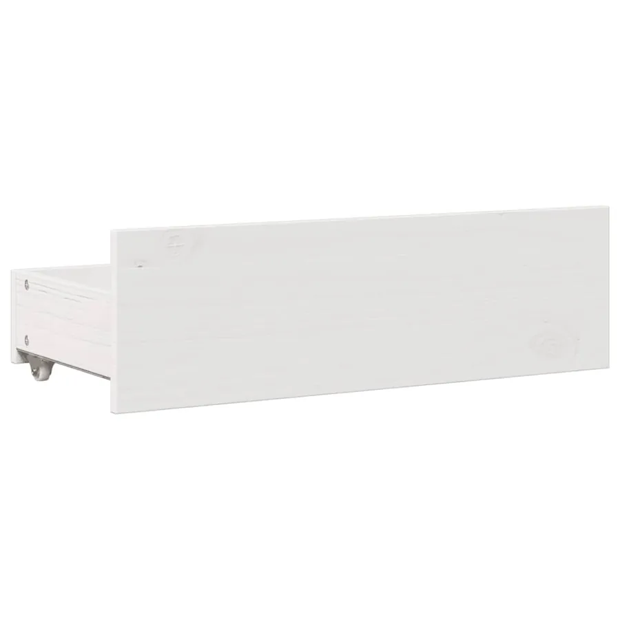 Lit bibliothèque sans matelas blanc 150x200 cm bois pin massif - 8