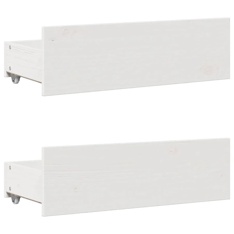 Lit bibliothèque sans matelas blanc 150x200 cm bois pin massif - 9
