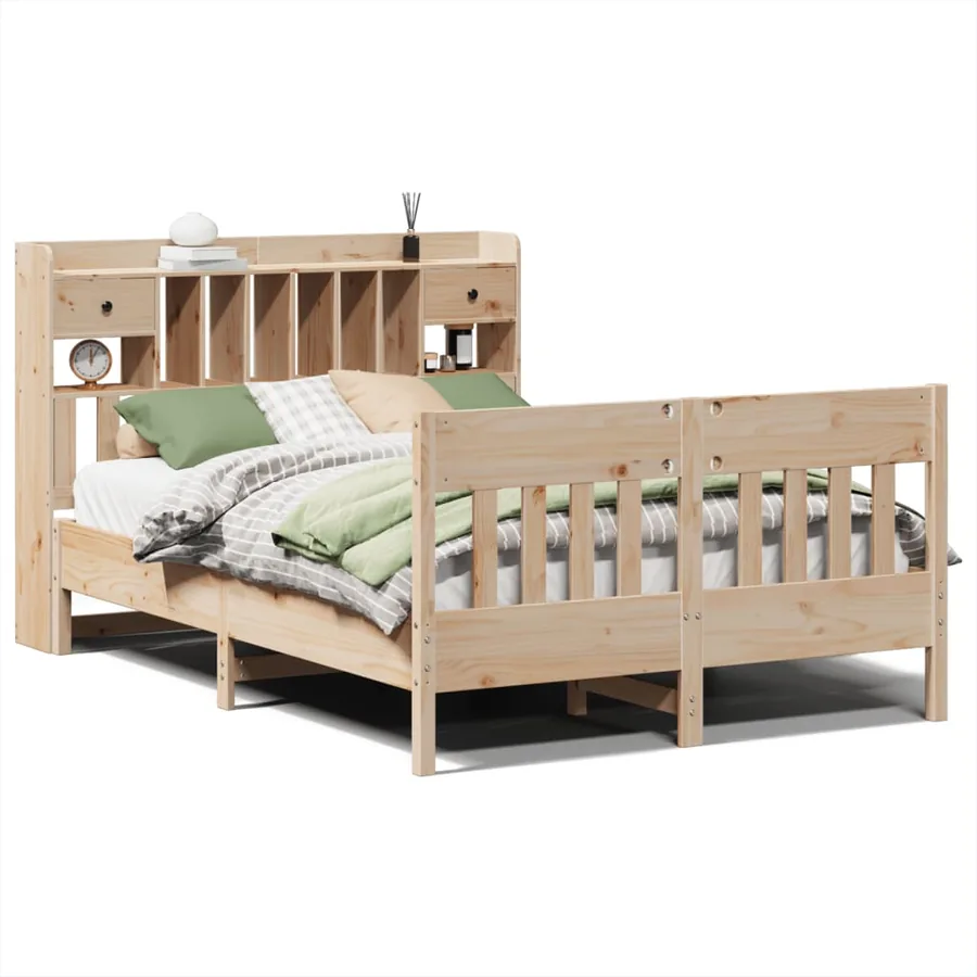 Cadre de lit sans matelas 140x190 cm bois de pin massif - 2