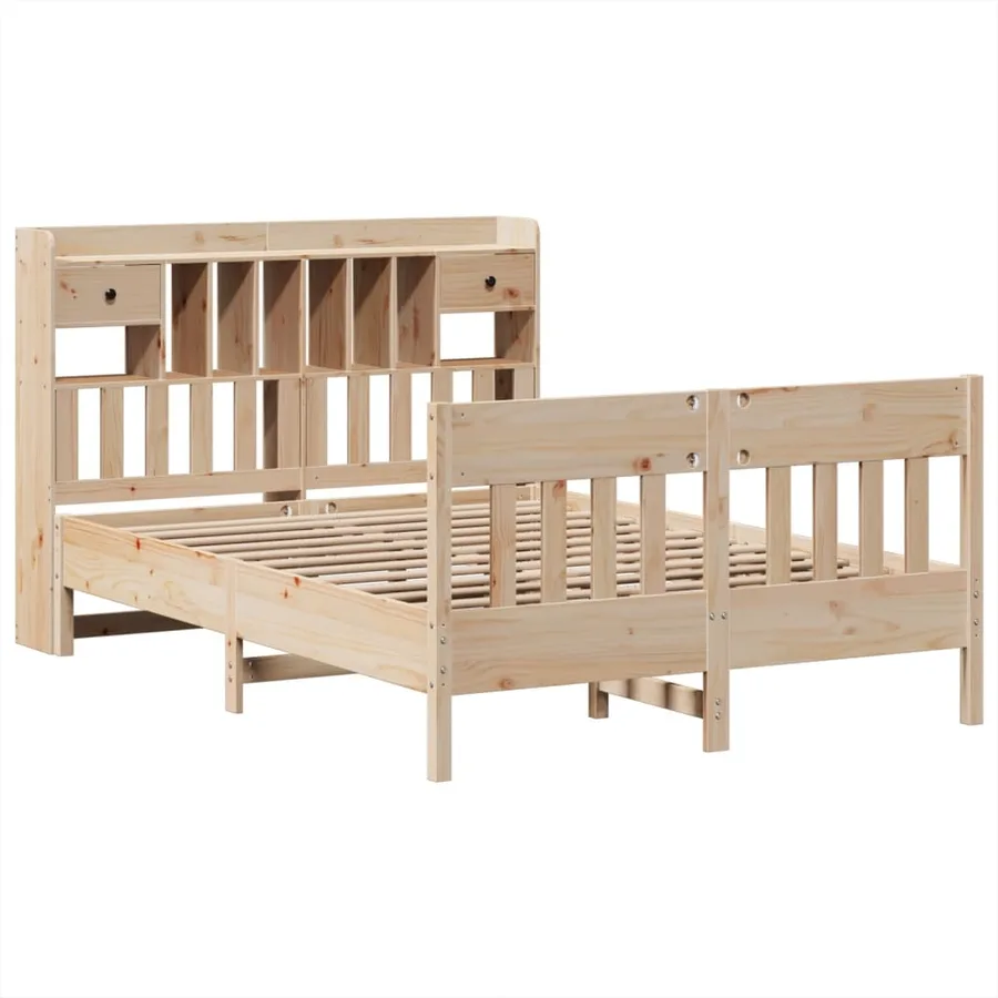Cadre de lit sans matelas 140x190 cm bois de pin massif - 3