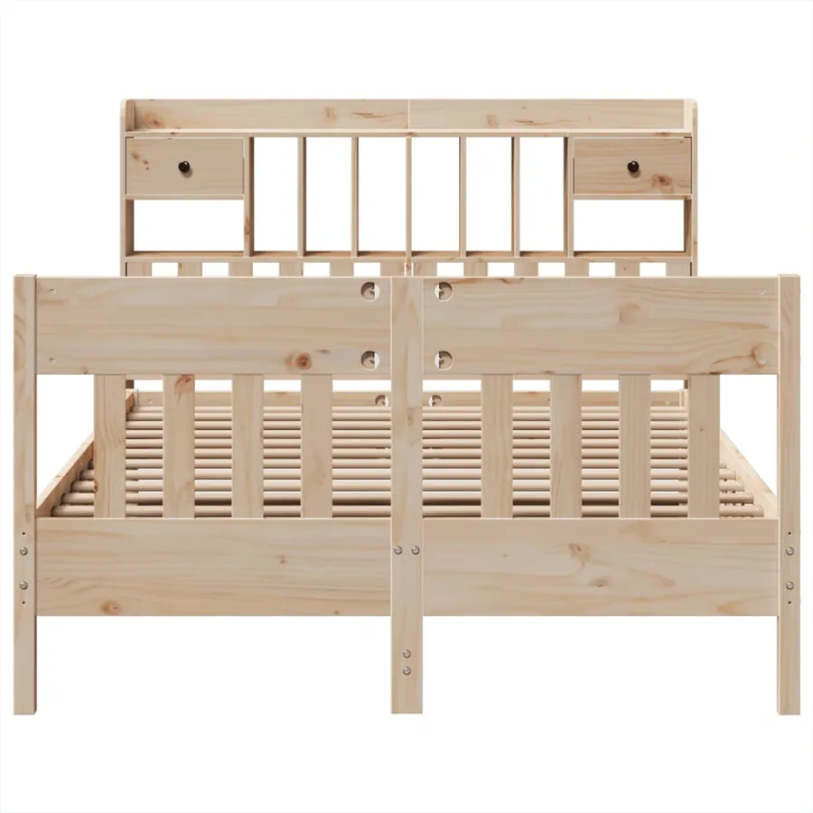 Cadre de lit sans matelas 140x190 cm bois de pin massif - 4