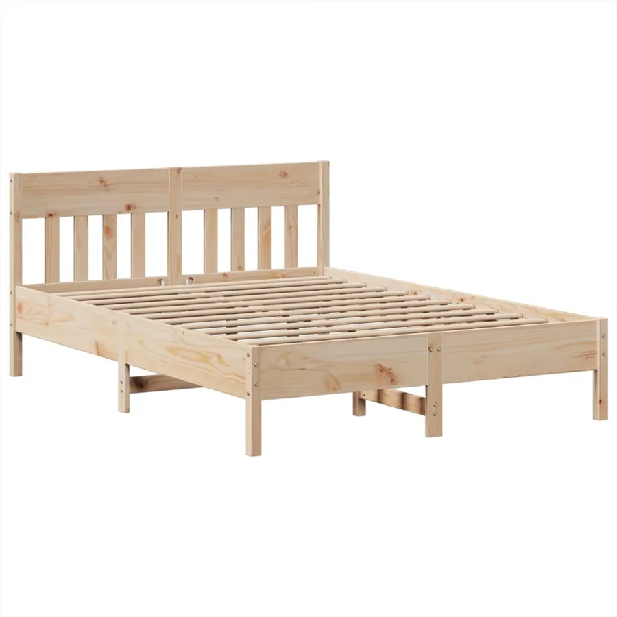 Cadre de lit sans matelas 140x190 cm bois de pin massif - 5