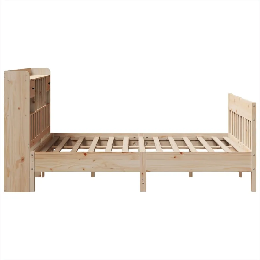 Cadre de lit sans matelas 140x190 cm bois de pin massif - 7