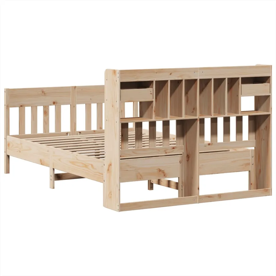 Cadre de lit sans matelas 140x190 cm bois de pin massif - 8