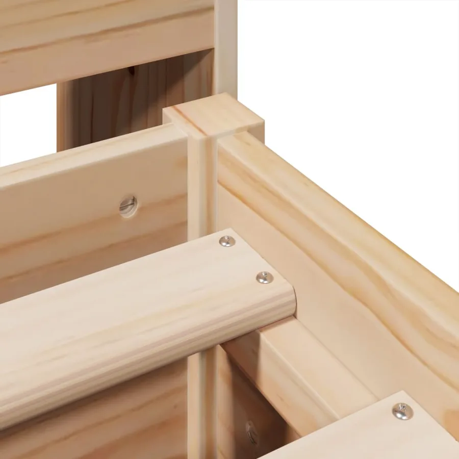 Cadre de lit sans matelas 140x190 cm bois de pin massif - 9