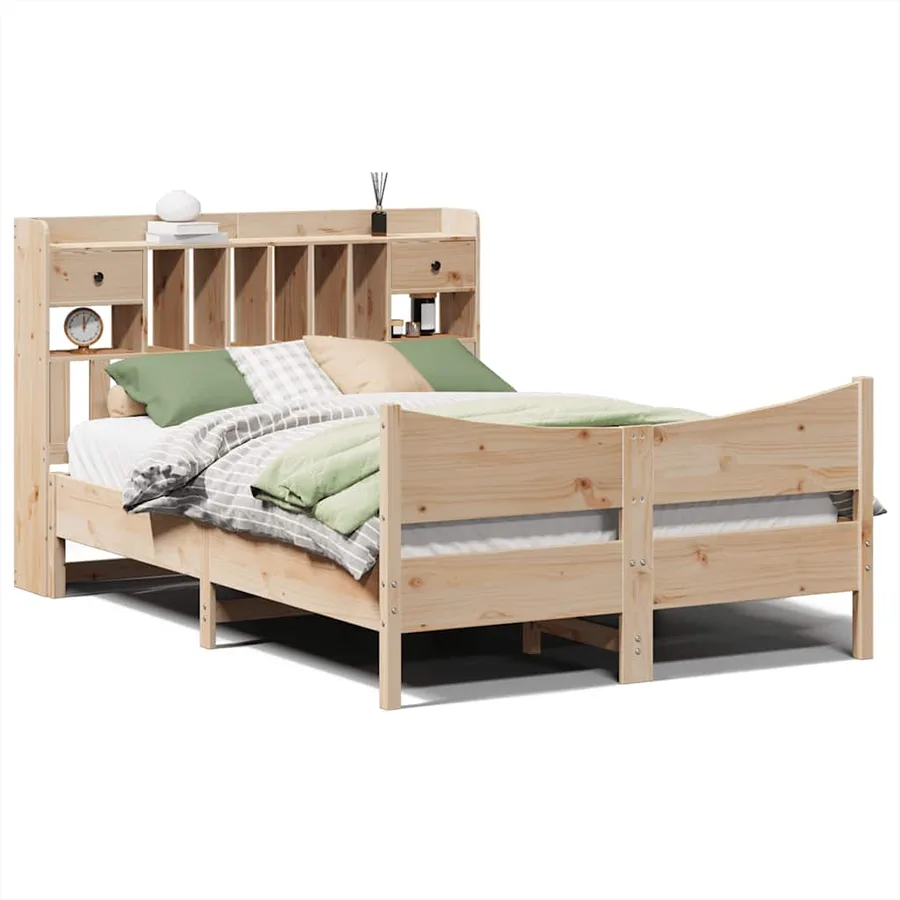 Cadre de lit sans matelas 140x200 cm bois massif de pin - 2
