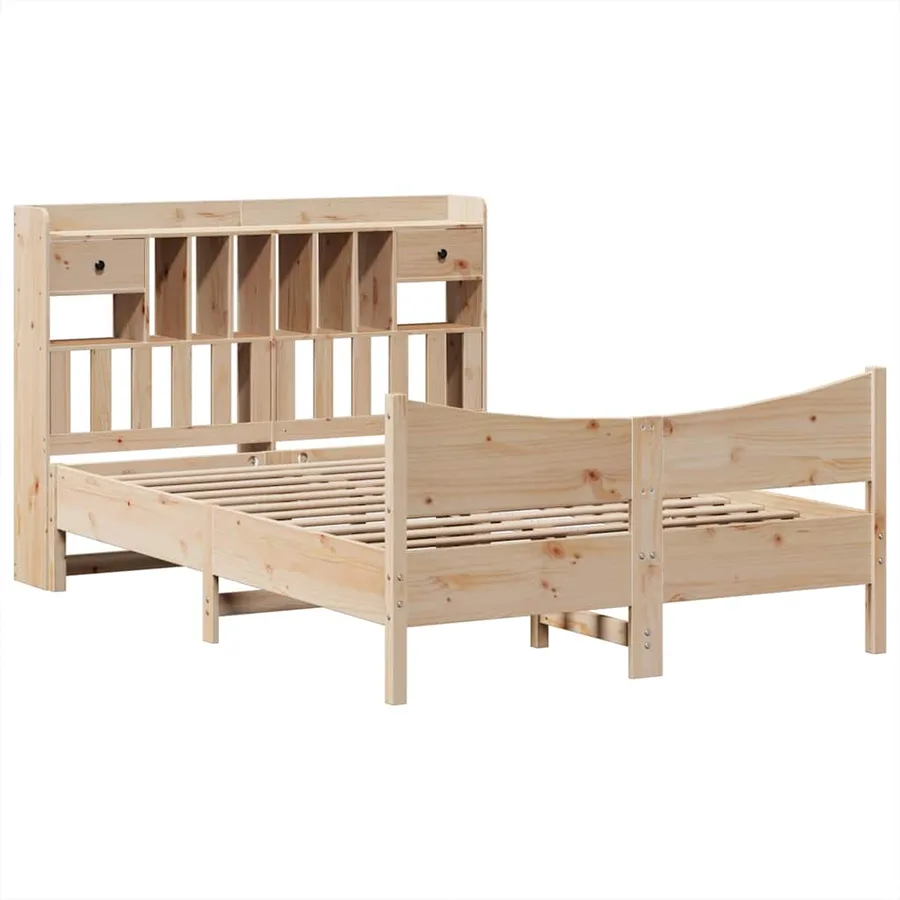 Cadre de lit sans matelas 140x200 cm bois massif de pin - 3