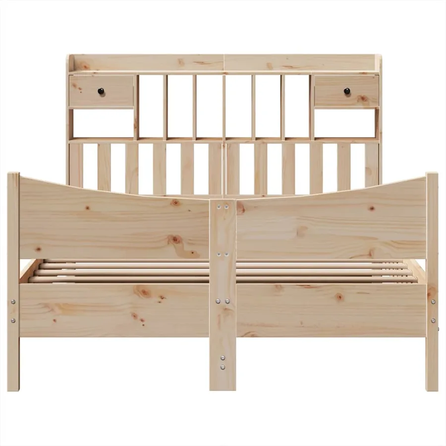 Cadre de lit sans matelas 140x200 cm bois massif de pin - 4