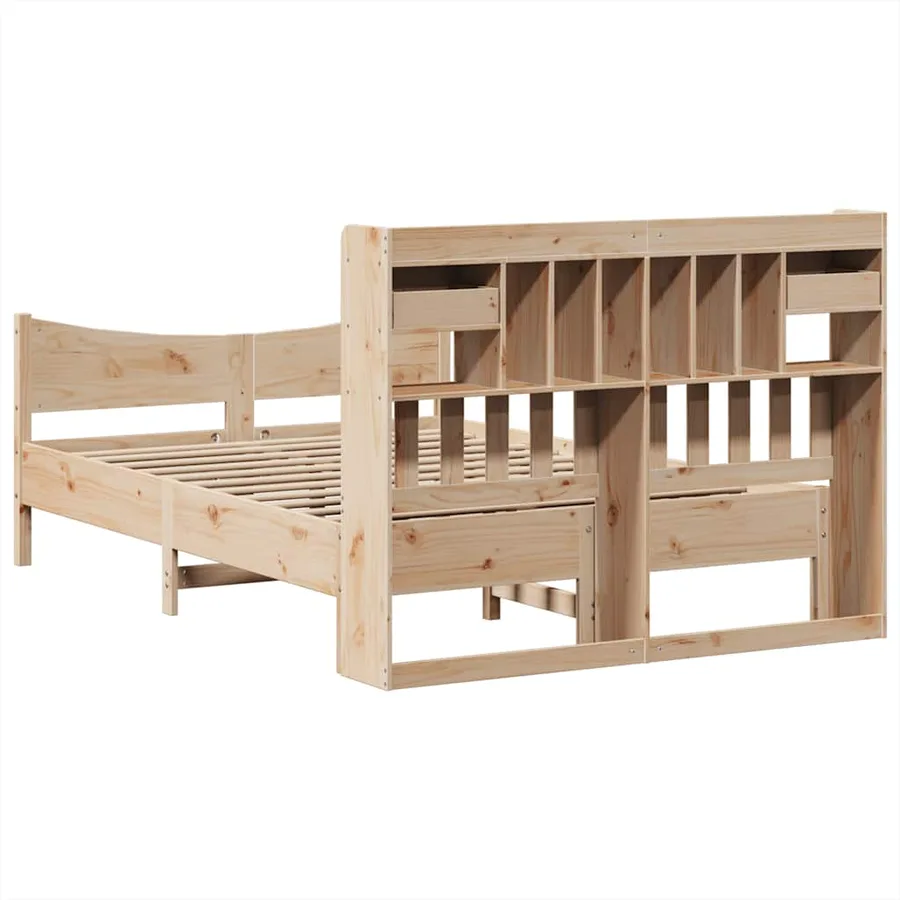 Cadre de lit sans matelas 140x200 cm bois massif de pin - 8